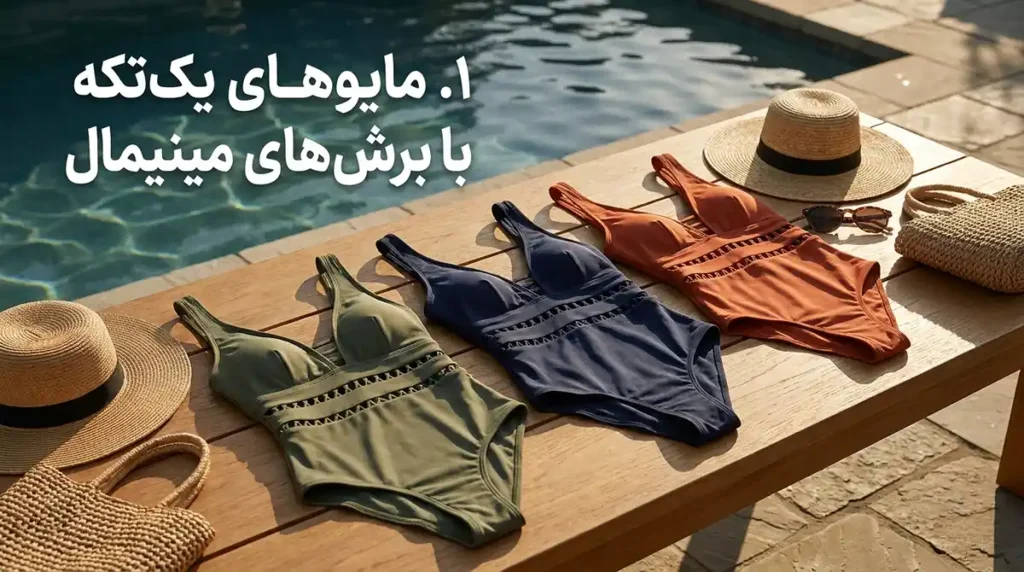 ۷ مدل مایو زنانه شیک و جدید برای تابستان ۱۴۰۵ که باید داشته باشید ۱. مایوهای یکتکه با برشهای مینیمال؛ بازگشت به سادگی و ظرافت