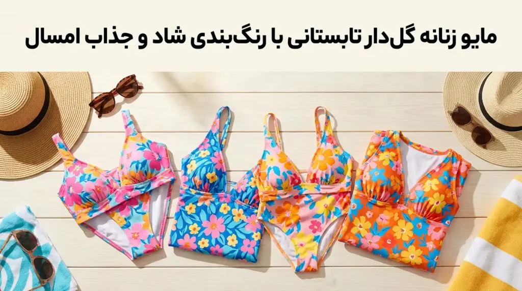 مایو زنانه گل‌دار تابستانی با رنگ‌بندی شاد و جذاب امسال